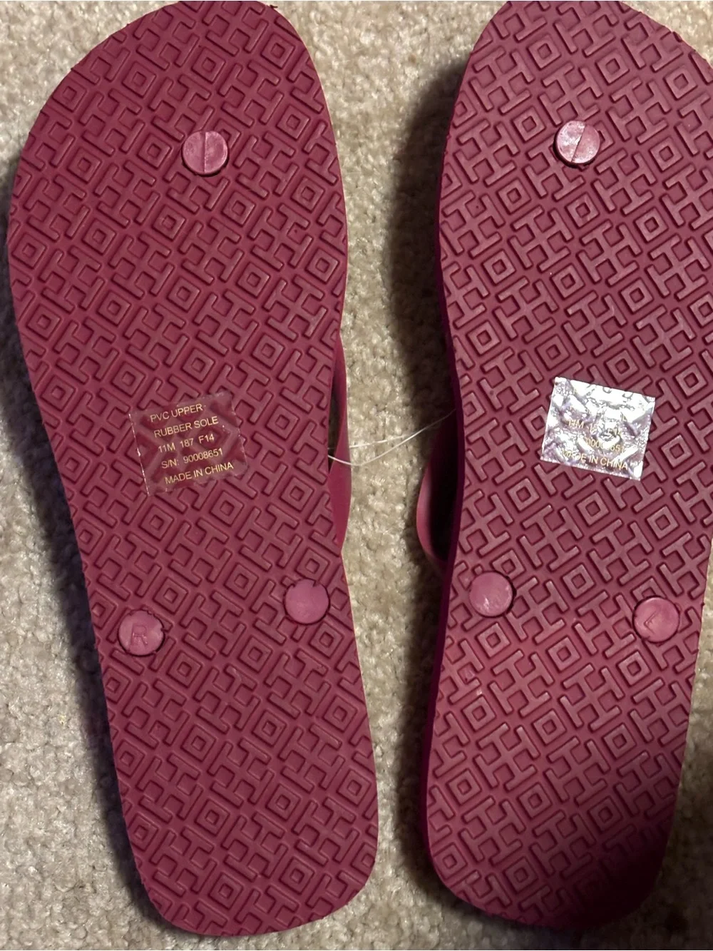 Tory Burch Pink and Orange Patterned Flip Flops